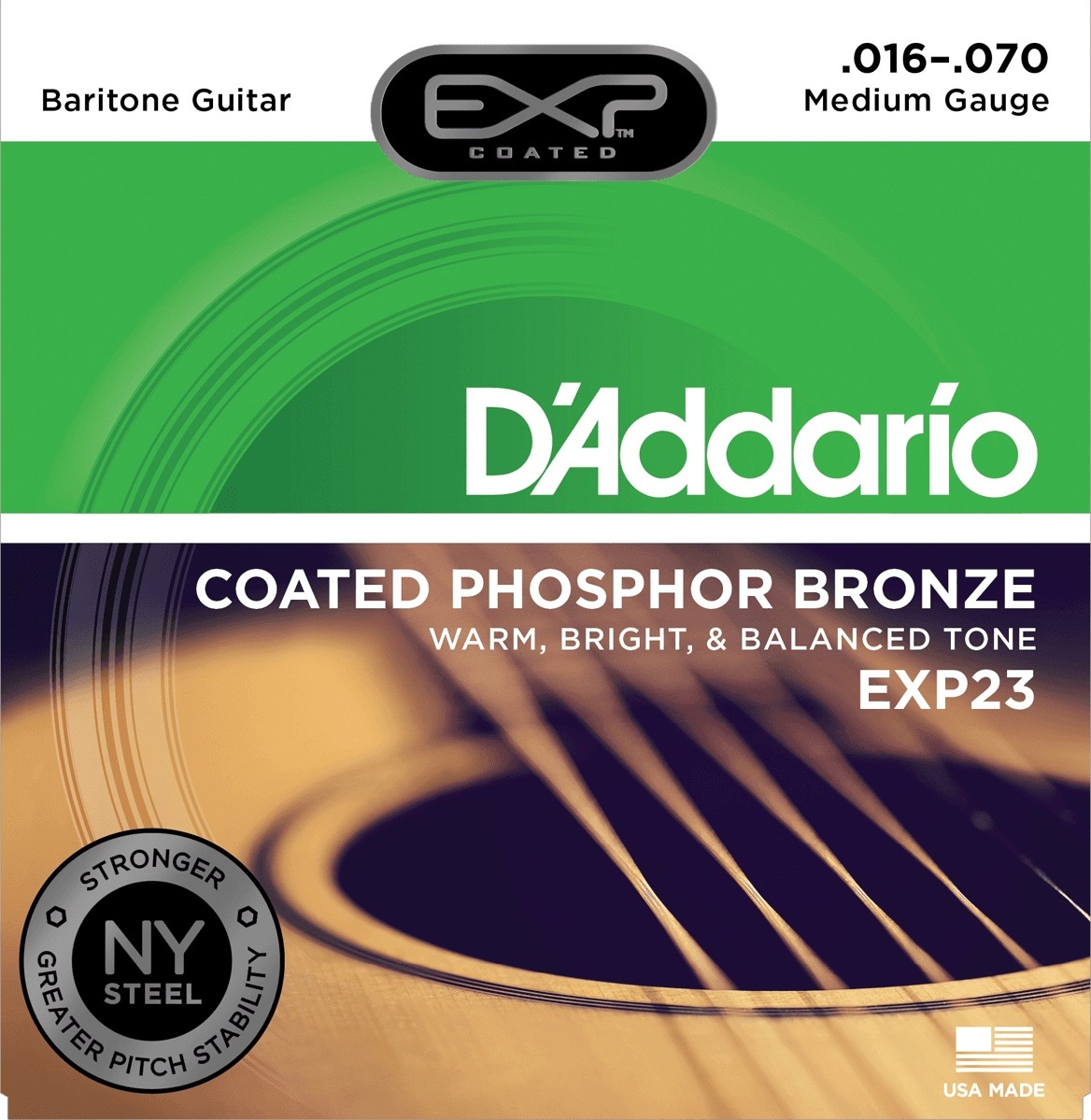 D'addario Exp23ny Cotaed Phosphore Bronze Baritone Medium 16-70 - Cuerdas guitarra acústica - Main picture