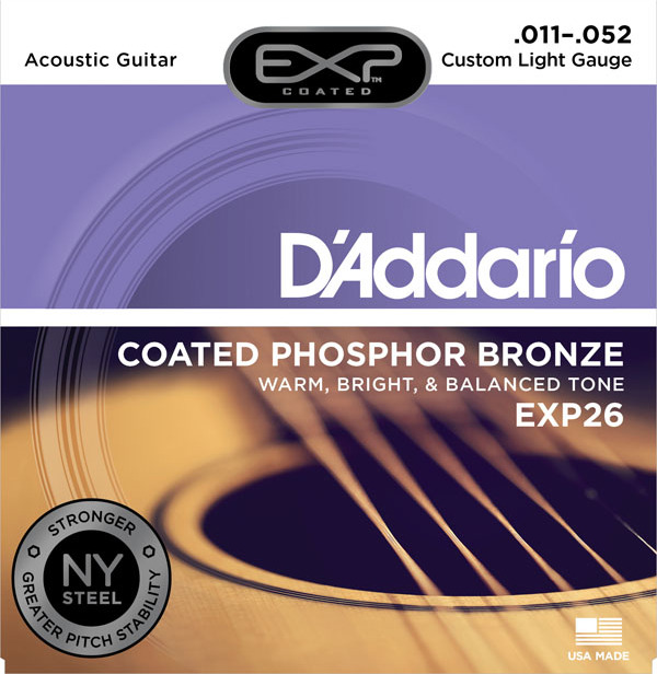 D'addario Exp26ny Coated Phosphor Bronze Custom Light 11-52 - Cuerdas guitarra acústica - Main picture