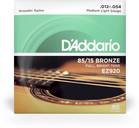 D'addario Ez920 85/15 Bronze Acoustic Guitar Strings, Medium Light, 12-54 - Cuerdas guitarra acústica - Main picture
