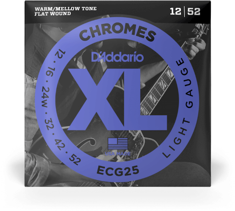 D'addario Jeu De 6 Cordes Guit. Elec. 6c Chromes Jazz 012.052 Ecg25 - Cuerdas guitarra eléctrica - Main picture