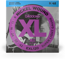 D'addario Jeu De 6 Cordes Guit. Elec. 6c Nickel Wound 009.042 Exl120 - Cuerdas guitarra eléctrica - Main picture