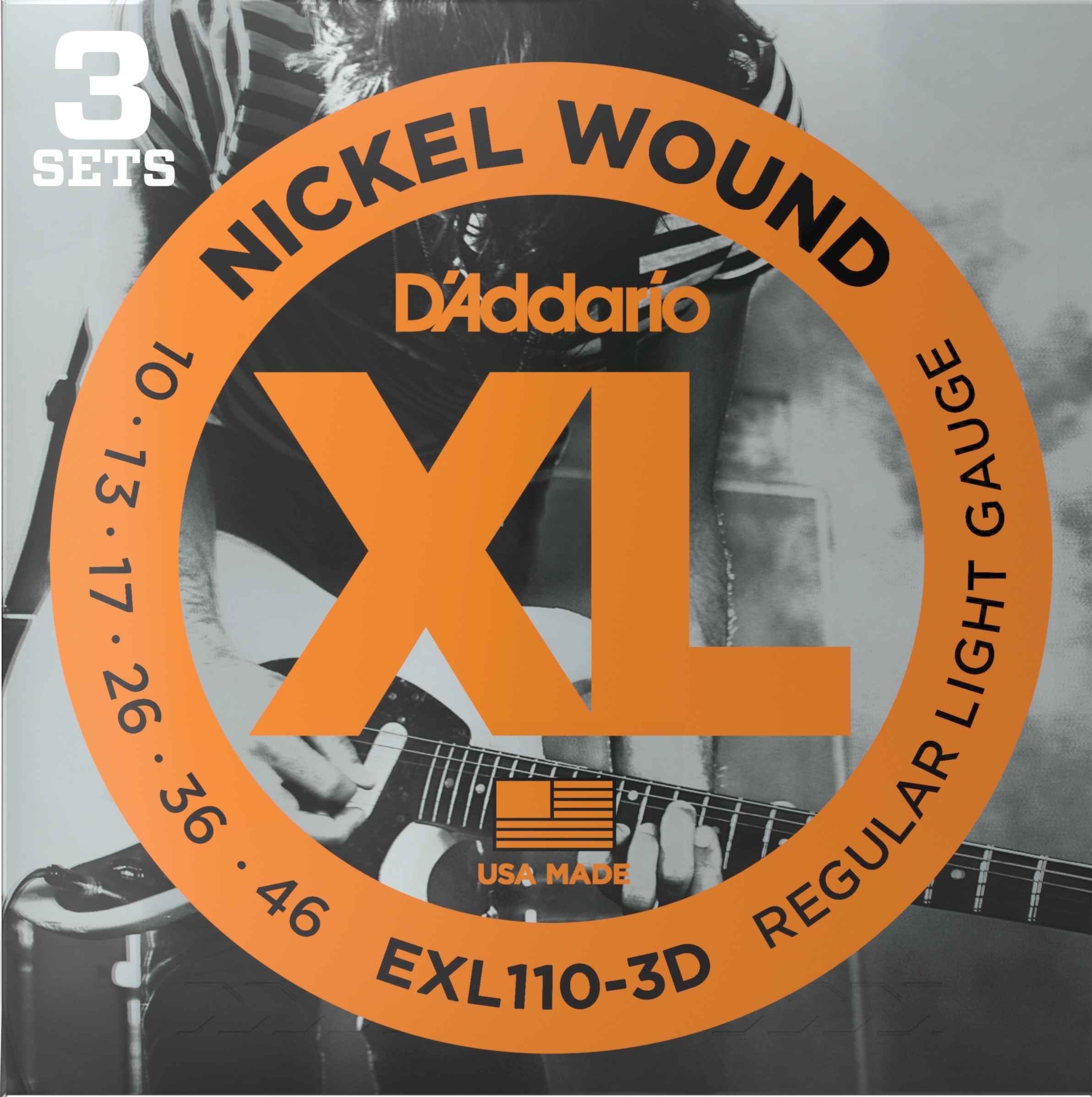 D'addario Jeu De 6 Cordes Exl110 3d Regular Light 10-46 - Cuerdas guitarra eléctrica - Main picture