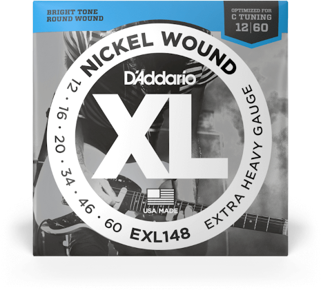 D'addario Jeu De 6 Cordes Guit. Elec. 6c Nickel Wound Drop C 012.060 Exl148 - Cuerdas guitarra eléctrica - Main picture