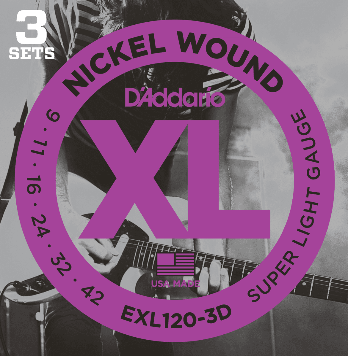 D'addario Guit. Elec. 6c Nickel Wound Exl1203d 9-42 - Cuerdas guitarra eléctrica - Main picture