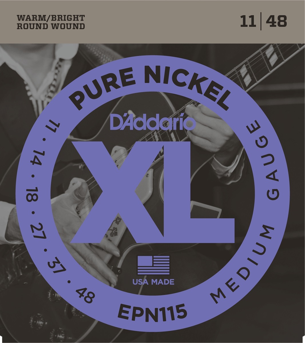 D'addario Jeu De 6 Cordes Guit. Elec. 6c Xl Pure Nickel 011.048 Epn115 - Cuerdas guitarra eléctrica - Main picture