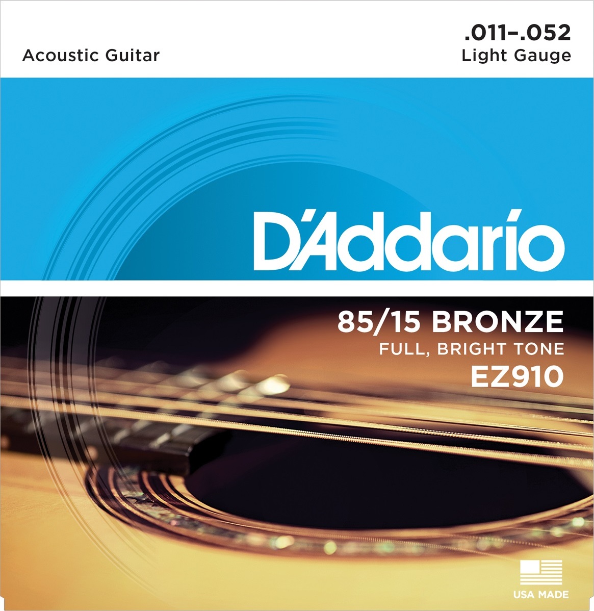 D'addario Guit. Folk 6c 85.15 American Bronze 011.052 Ez910 - Cuerdas guitarra acústica - Main picture