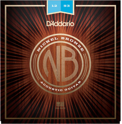 D'addario Jeu De 6 Cordes Nickel Bronze Acoustic Guitar Nb1253 Light 12-53 - Cuerdas guitarra acústica - Main picture