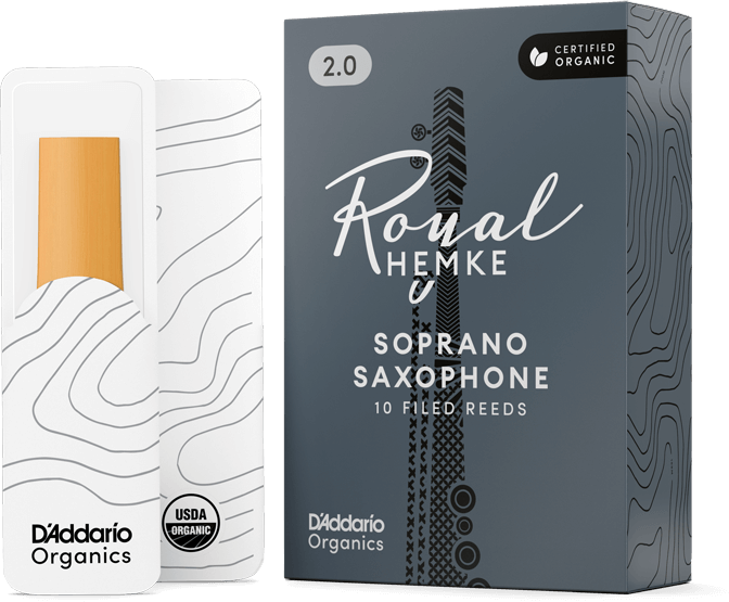 D'addario Rhkp10ssx200 Royal Hemke Organic Soprano Saxophone Reeds, Strength 2.0, 10-pack - Caña para saxófono - Main picture