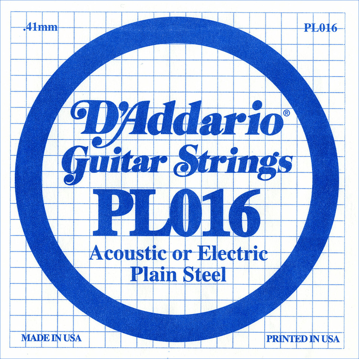 D'addario Corde Au DÉtail Xl Nickel Single Pl016 Acier Plein - Cuerdas guitarra eléctrica - Main picture