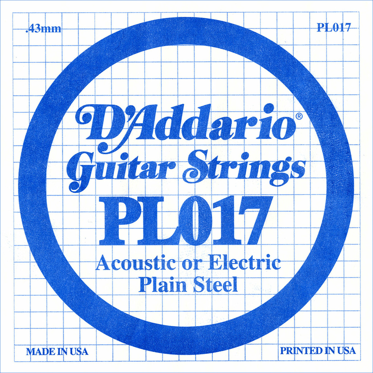 D'addario Xl Nickel Single Pl017 Acier Plein - Cuerdas guitarra eléctrica - Main picture