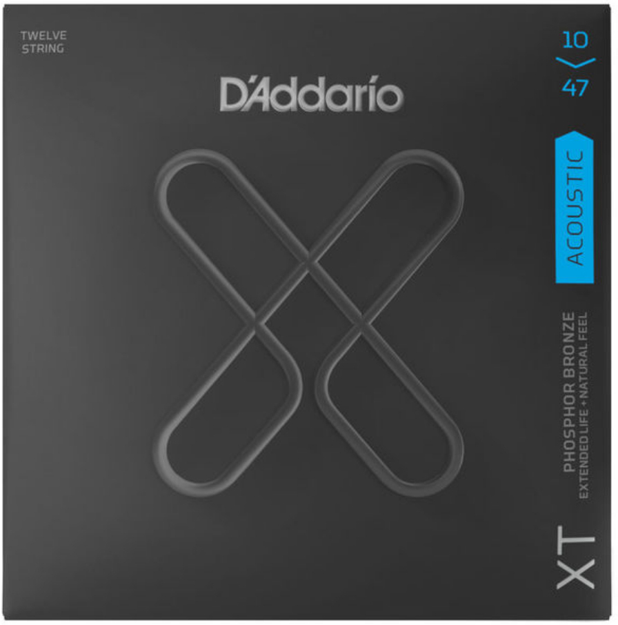 D'addario Xtapb1047-12 Phosphor Bronze Coated Acoustic Guitar 12c 10-47 - Cuerdas guitarra acústica - Main picture