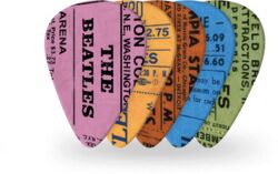 Púas D'addario 1CWH4-10B11 Beatles 1964 Tour Ticket Stubs Guitar Picks, Medium Gauge (.70mm) 10-Pack