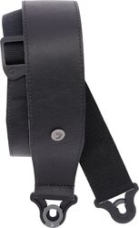 Correa D'addario Auto Lock Leather Guitar Strap Black 6.3 cm