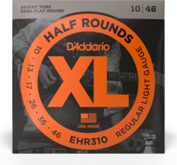 Cuerdas guitarra eléctrica D'addario EHR310 Electric Half Rounds Regular Light 10-46 - Juego de cuerdas