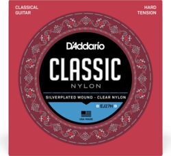 Cuerdas guitarra clásica nylon D'addario EJ27H Classic (6) Silver Plated Wrap, Nylon Core, Clear Student Nylon Trebles - Juego de cuerdas