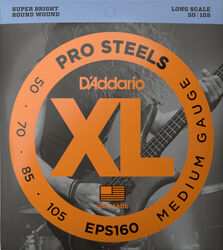 Cuerdas para bajo eléctrico D'addario EPS160 Electric Bass 4-String Set ProSteels Round Wound Long Scale 50-105 - Juego de 4 cuerdas