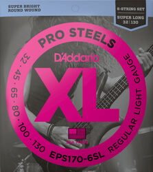 Cuerdas para bajo eléctrico D'addario EPS170-6SL Electric Bass 6-String Set ProSteels Round Wound Super Long Scale 30-130 - Juego de cuerdas