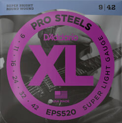 EPS520 Electric Guitar 6-String Set ProSteels Round Wound 9-42
