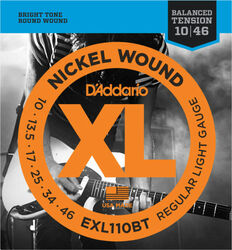 Cuerdas guitarra eléctrica D'addario EXL110BT Nickel Wound  Electric Guitar Regular Light 10-46 - Juego de cuerdas