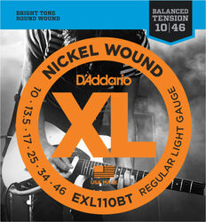 Cuerdas guitarra eléctrica D'addario EXL110BT Nickel Wound Electric Guitar Regular Light 10-46 - Juego de cuerdas