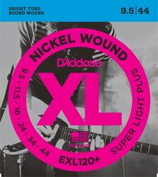 Cuerdas guitarra eléctrica D'addario EXL120+ Electric Super Light Plus 9.5-44 - Juego de cuerdas