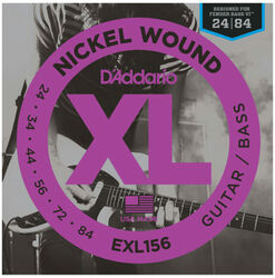 Cuerdas para bajo eléctrico D'addario EXL156 Nickel Round Wound, Fender Bass VI, 24-84 - Juego de cuerdas