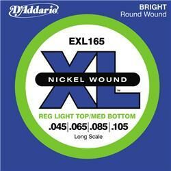 Cuerdas para bajo eléctrico D'addario EXL165 Nickel Wound Electric Bass 45-105 - Juego de 4 cuerdas