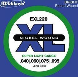 Cuerdas para bajo eléctrico D'addario EXL220 Bass(4) Nickel Wound 40-95 - Juego de 4 cuerdas