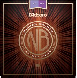 Cuerdas guitarra acústica D'addario NB1152 Acoustic Nickel Bronze Set 11-52 - Juego de cuerdas