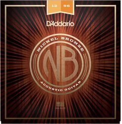 Cuerdas guitarra acústica D'addario NB1256 Acoustic Nickel Bronze Set 12-56 - Juego de cuerdas