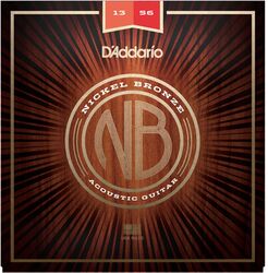 Cuerdas guitarra acústica D'addario NB1356 Acoustic Nickel Bronze Set 13-56