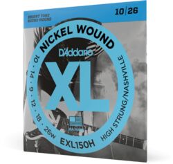 Cuerdas guitarra eléctrica D'addario Nickel Wound High - Strung/Nashville Tuning 10-26 - Juego de cuerdas