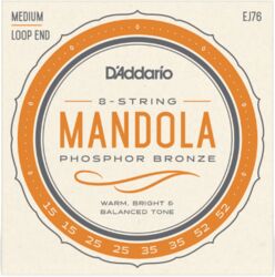 Cuerdas mandolina D'addario EJ76 Phosphor Bronze Mandola 15-52 - Juego de 8 cuerdas
