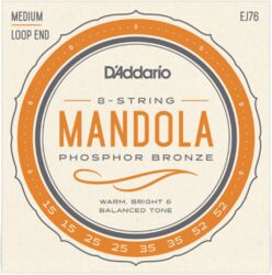 Cuerdas mandolina D'addario EJ76 Phosphor Bronze Mandola 15-52 - Juego de 8 cuerdas
