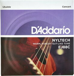 Cuerdas ukulele D'addario Nyltech Ukulele Concert 24-26 EJ88C - Juego de cuerdas