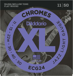 Cuerdas guitarra eléctrica D'addario XL Chromes Flat Wound ECG24 11-50 - Juego de cuerdas