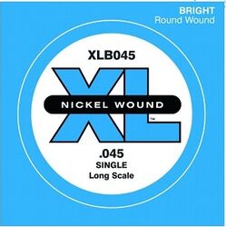 Cuerdas para bajo eléctrico D'addario XLB045 Bass (1) XL Nickel Wound 045 Long Scale - Cuerdas por unidades