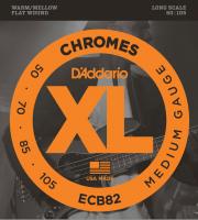 ECB82 Electric Bass 4-String Set Chromes Flat Wound Long Scale 50-105 - juego de 4 cuerdas