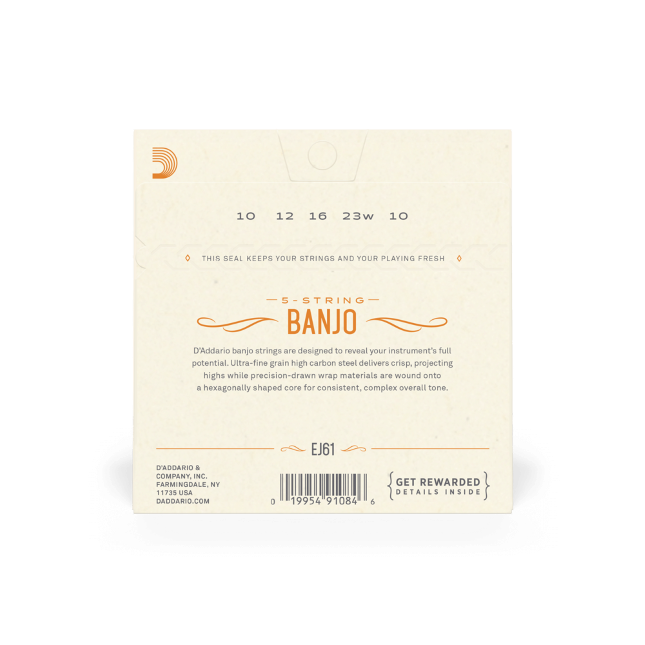 D'addario Ej61 5-string Bango Medium Nickel Plated Steel 010-023 - Cuerdas banjo - Variation 2