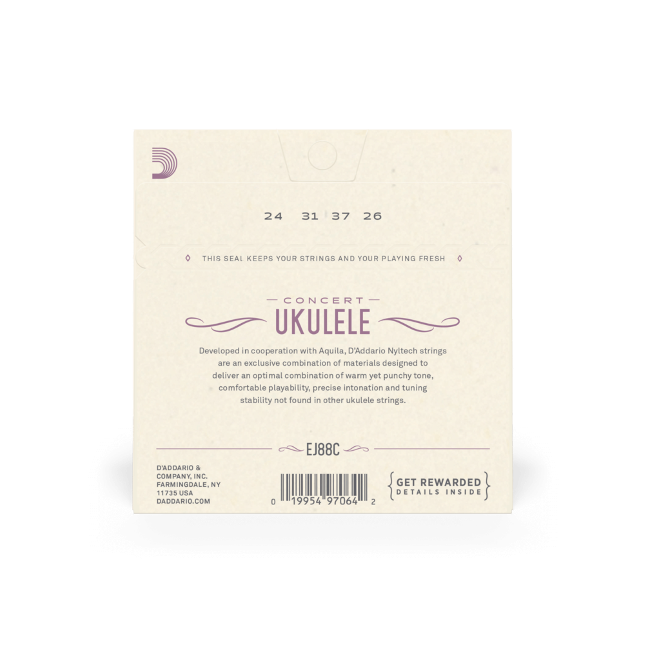 D'addario Jeu De 4 Cordes Ej88c Nyltech Ukulele, Concert - Cuerdas ukulele - Variation 1