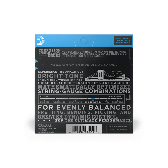 D'addario Jeu De 6 Cordes Exl110bt Nickel Round Wound Balanced Tension Regular Light 10-46 - Cuerdas guitarra eléctrica - Variation 1