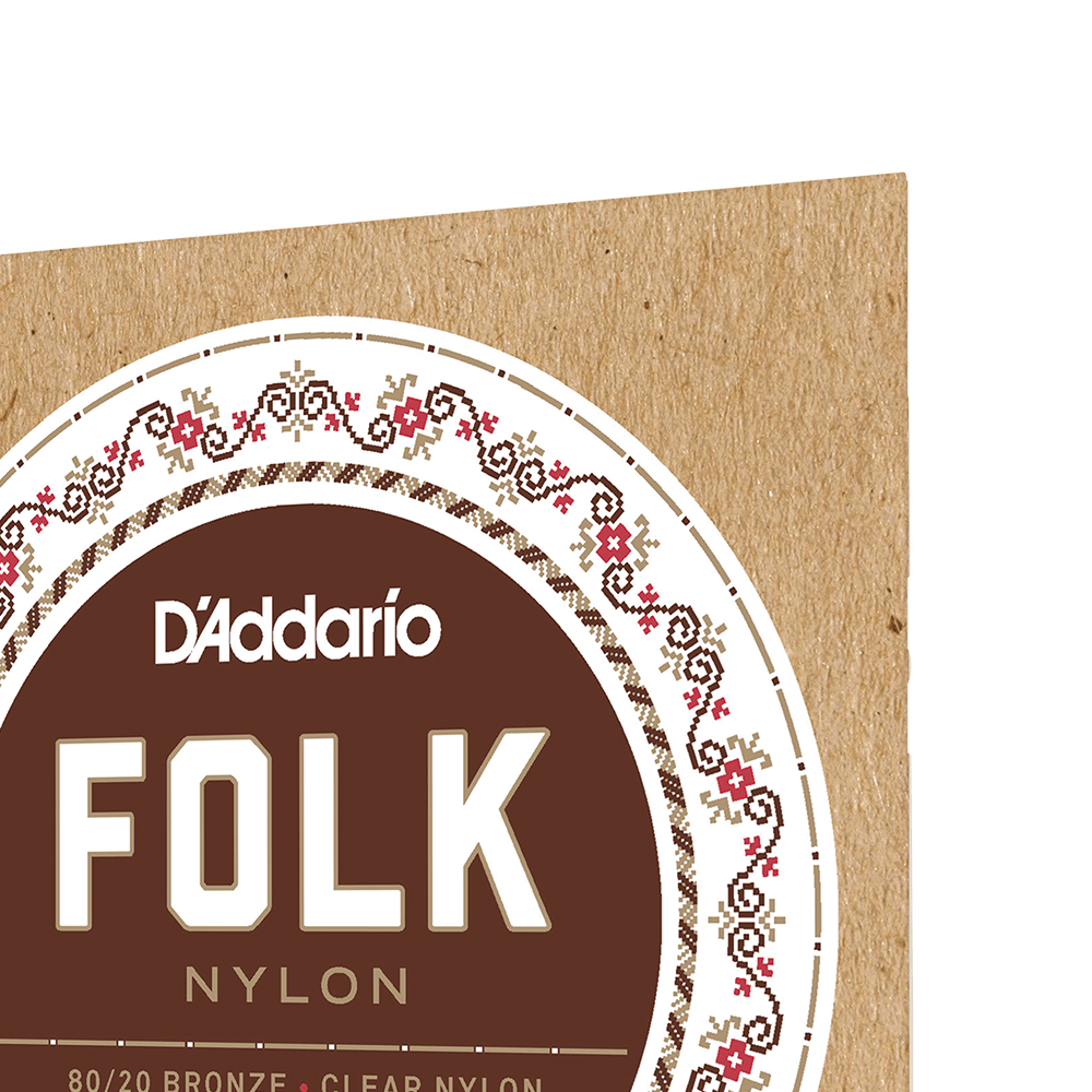 D'addario Ej33 Folk Nylon (6) 80/20 Bronze Wrap, Nylon Core, Clear Nylon Trebles Ball End - Cuerdas guitarra clásica nylon - Variation 2