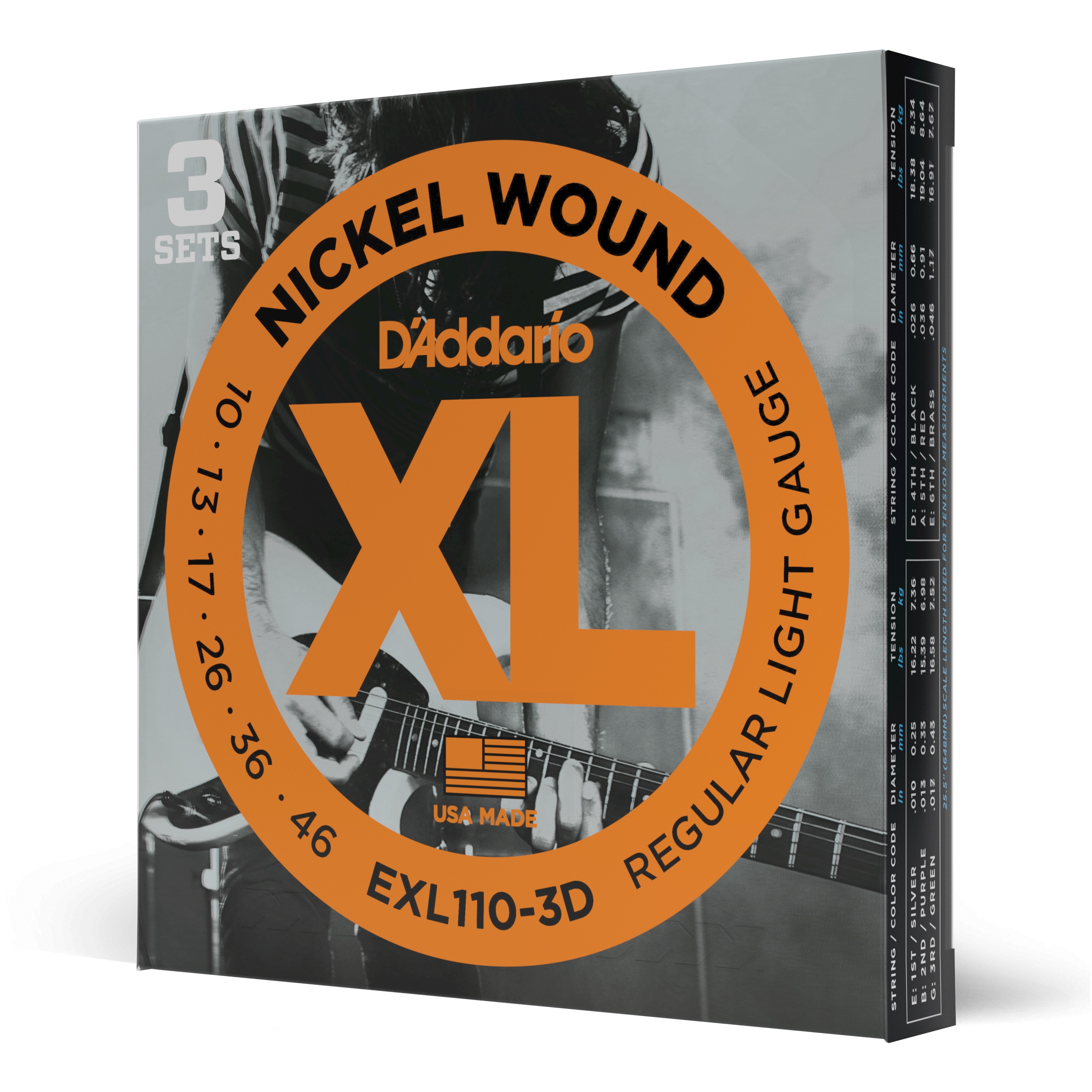 D'addario Jeu De 6 Cordes Exl110 3d Regular Light 10-46 - Cuerdas guitarra eléctrica - Variation 3