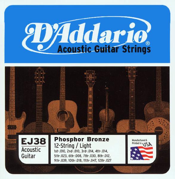 D'addario Jeu De 6 Cordes Guit. Folk 6c Phosphor Bronze 010.047 Ej38 - Cuerdas guitarra acústica - Variation 1