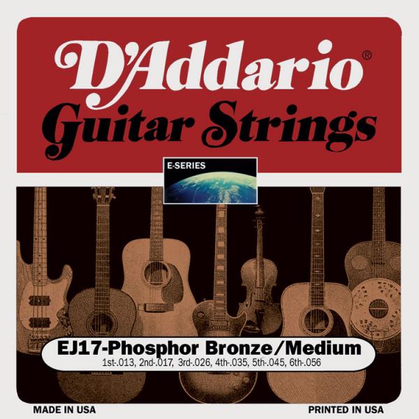 D'addario Jeu De 6 Cordes Guit. Folk 6c Phosphor Bronze 013.056 Ej17 - Cuerdas guitarra acústica - Variation 1