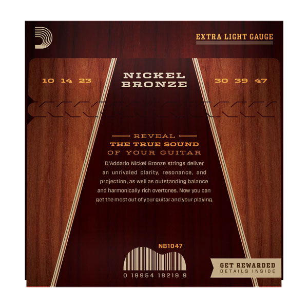 D'addario Nickel Bronze Acoustic Guitar Nb1047 Extra Light 10-47 - Cuerdas guitarra acústica - Variation 1