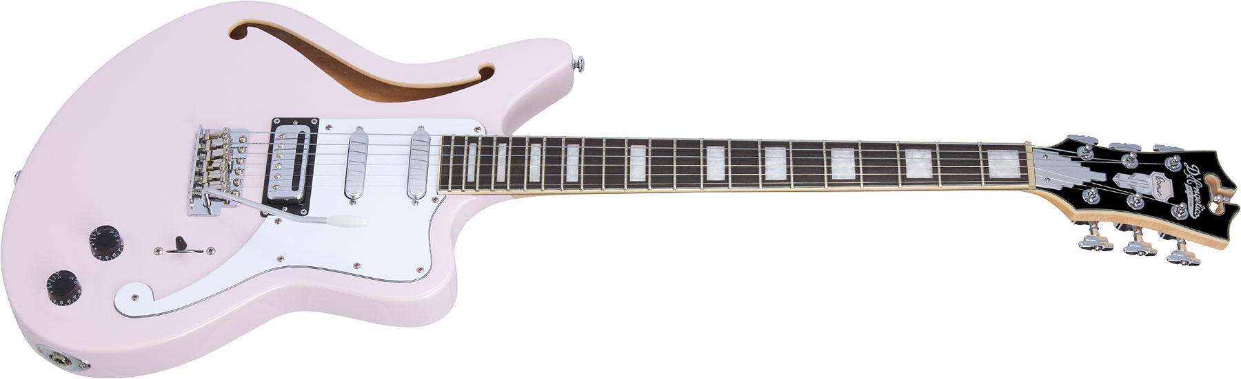 D'angelico Bedford Sh Premier Hss Trem Ova - Shell Pink - Guitarra eléctrica semi caja - Variation 1