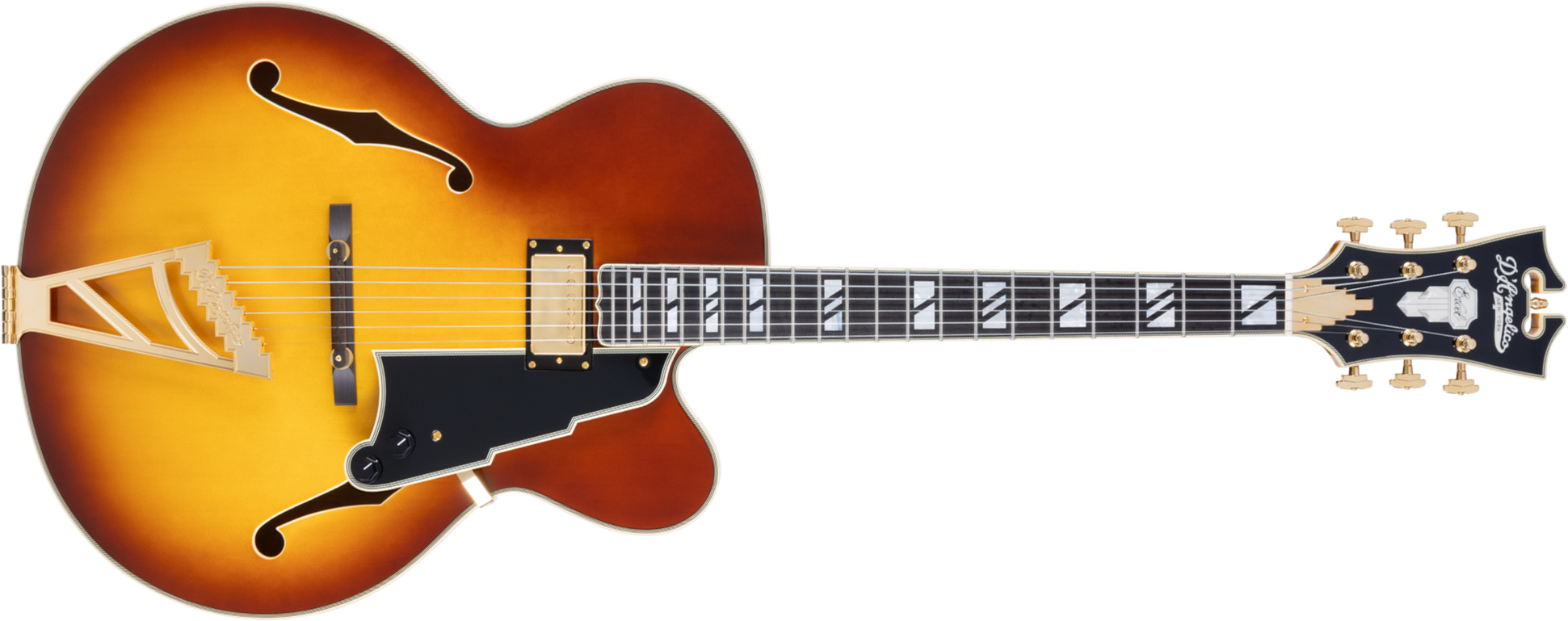 D'angelico Exl1 Excel 1h Ht Eb - Dark Iced Tea Burst - Guitarra elécrica Jazz cuerpo acústico - Main picture