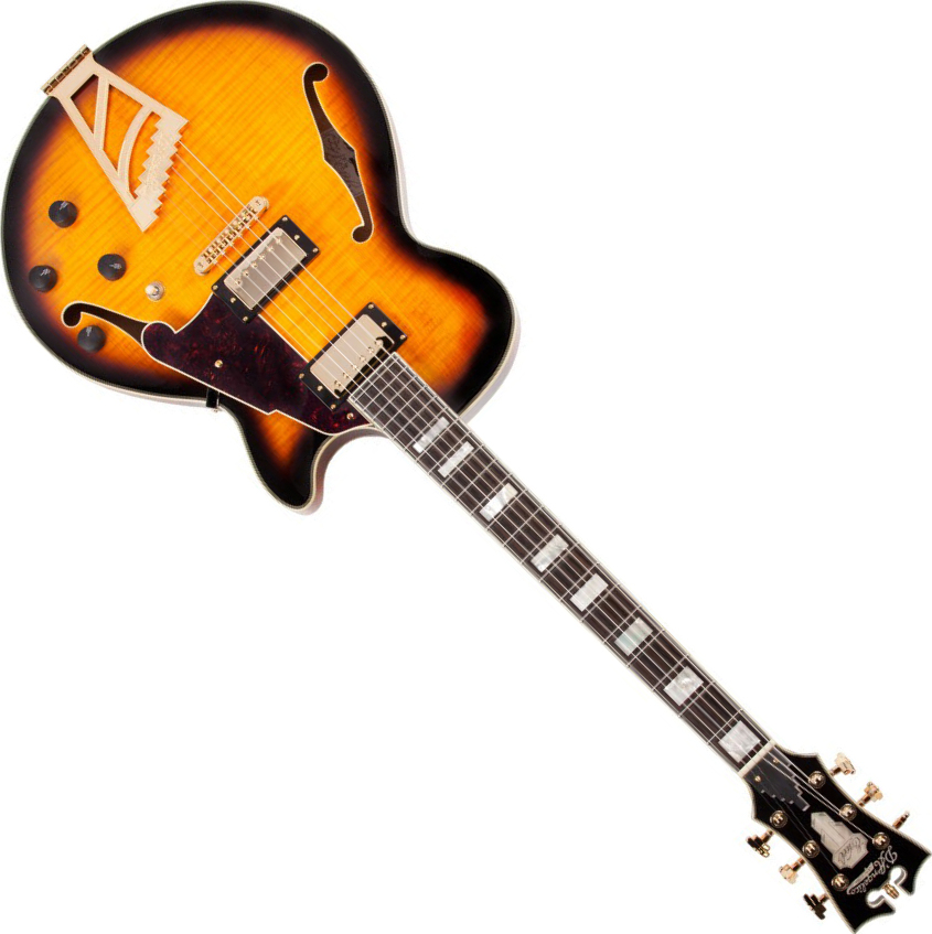 D'angelico Exss Vintage Sunburst - Guitarra elécrica Jazz cuerpo acústico - Main picture