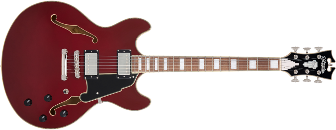 D'angelico Premier Dc 2h Ht Wal - Burnt Red - Guitarra eléctrica semi caja - Main picture